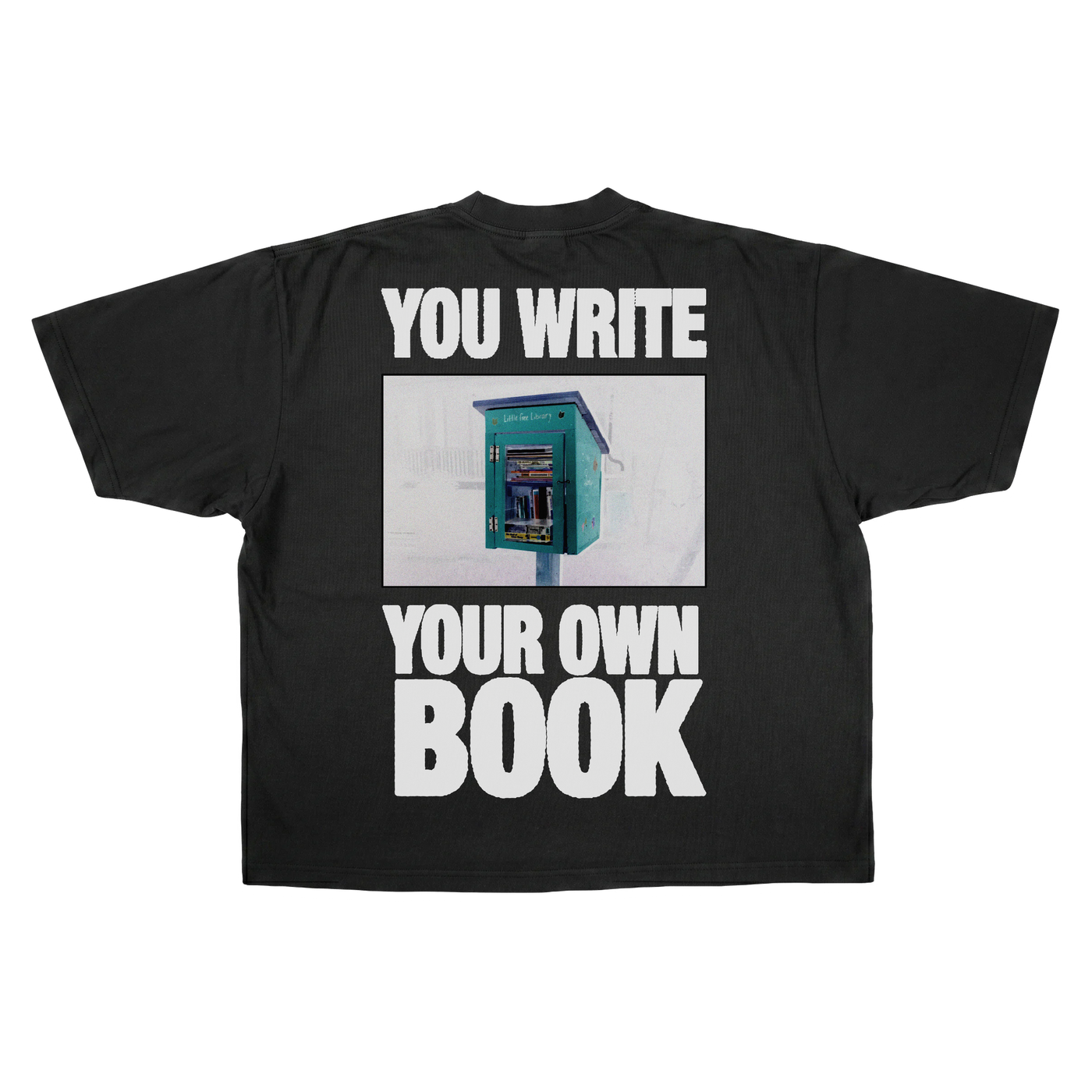 Little Library Baggy Tee - Black - Back