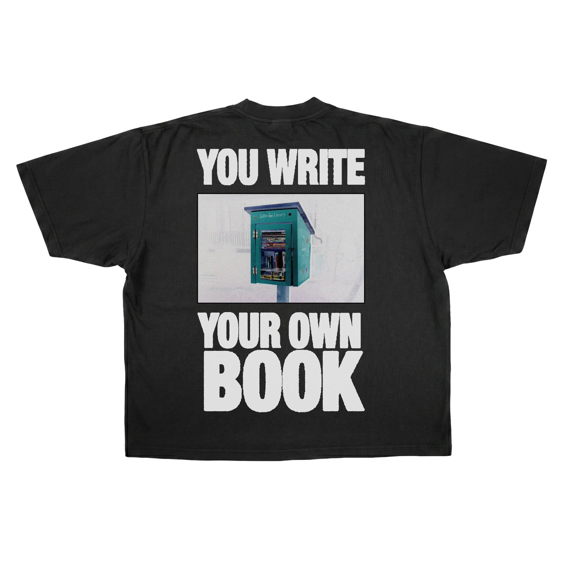 Little Library Drop Tee - Black - Back