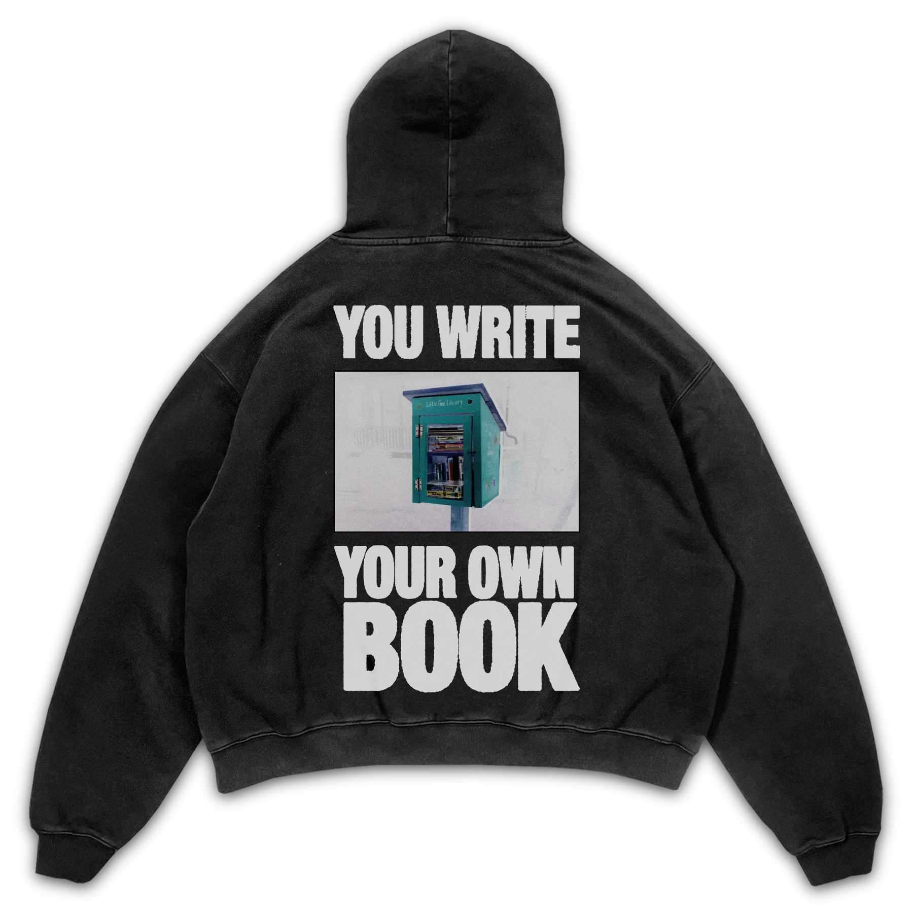 Little Library Hoodie - Black - Back