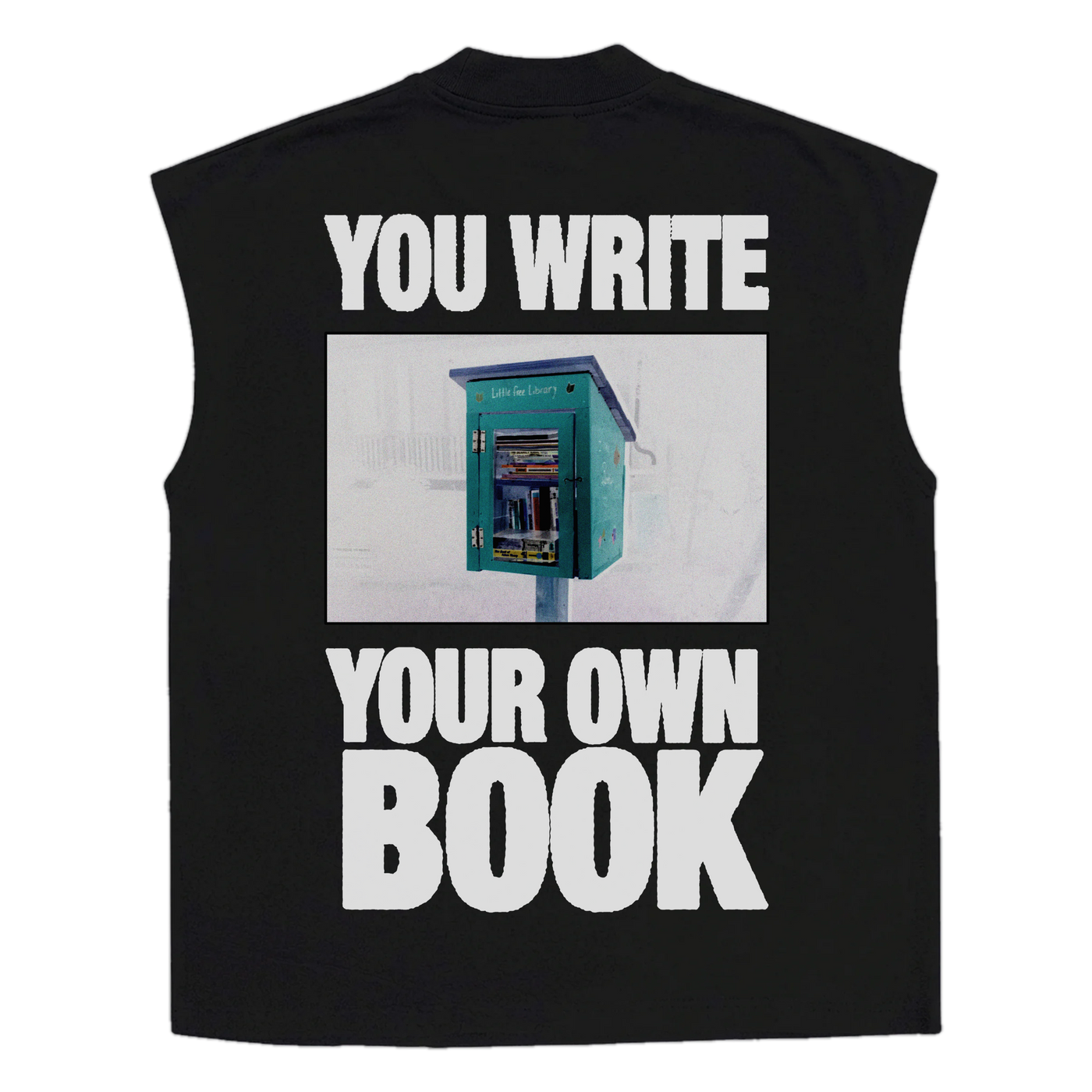 Little Library Sleeveless Tee - Black - Back