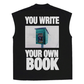 Little Library Sleeveless Tee - Black - Back