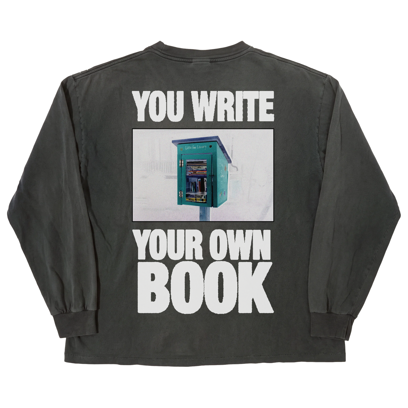 Little Library L/S Tee - Black - Back
