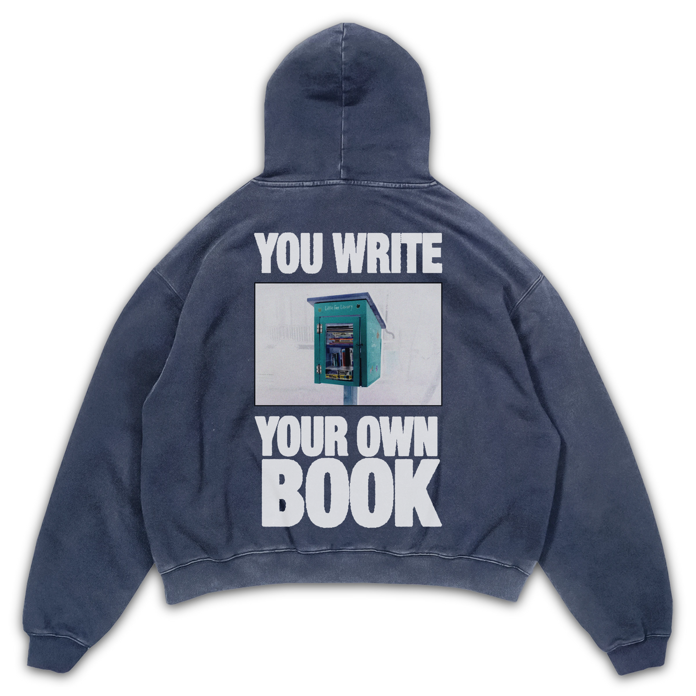 Little Library Hoodie - Blue - Back
