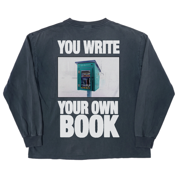 Little Library L/S Tee - Blue - Back