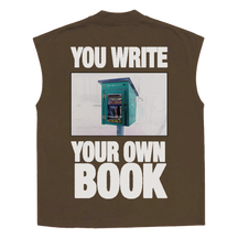 Little Library Sleeveless Tee - Brown - Back