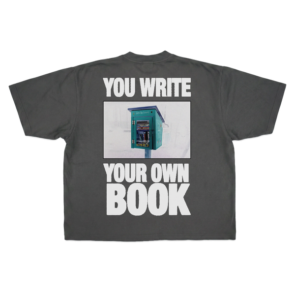 Little Library Baggy Tee - Grey - Back