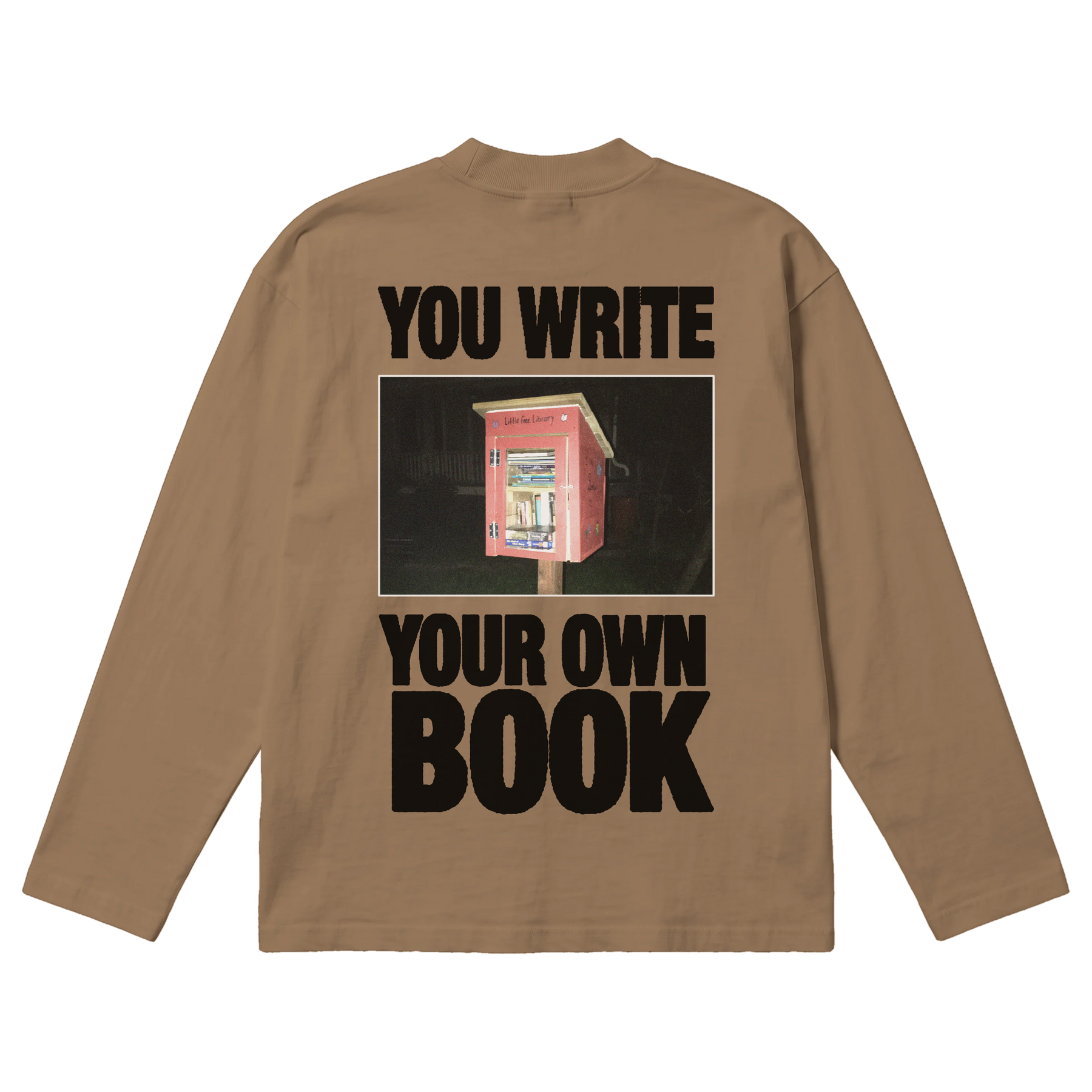Little Library Baggy L/S Tee - Latte - Back