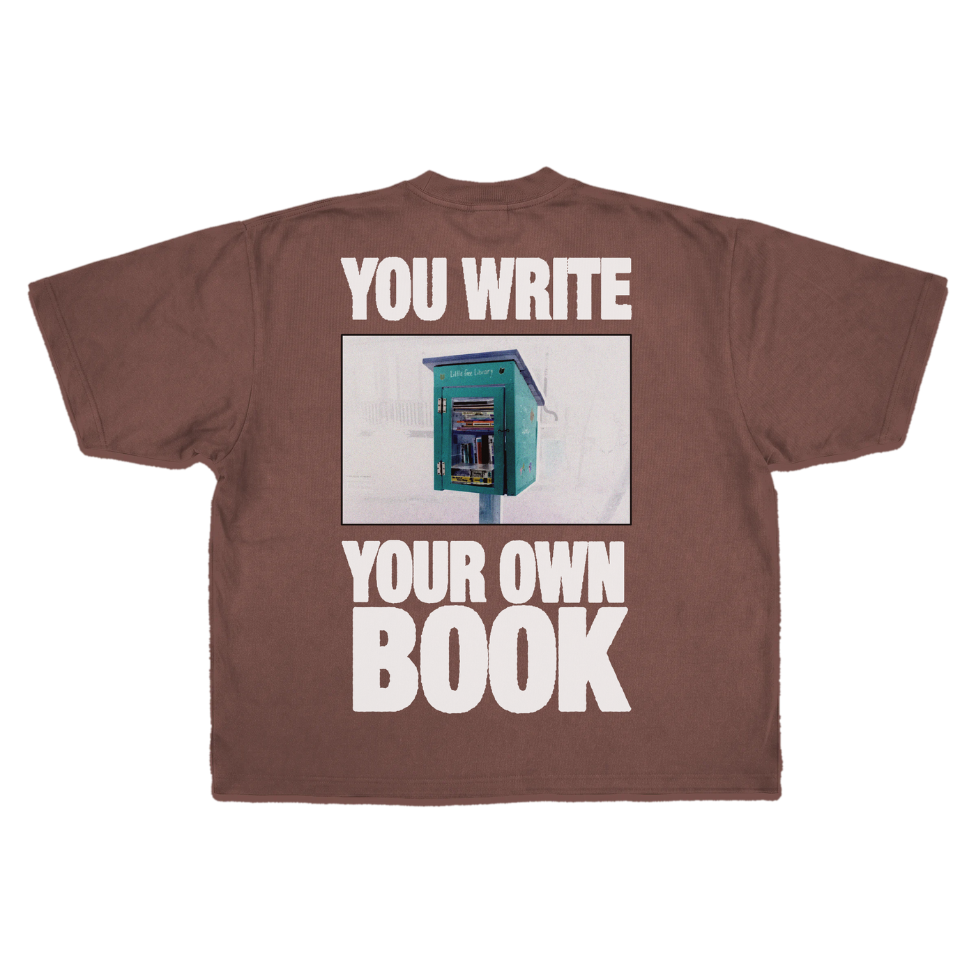 Little Library Baggy Tee - Mocha - Back