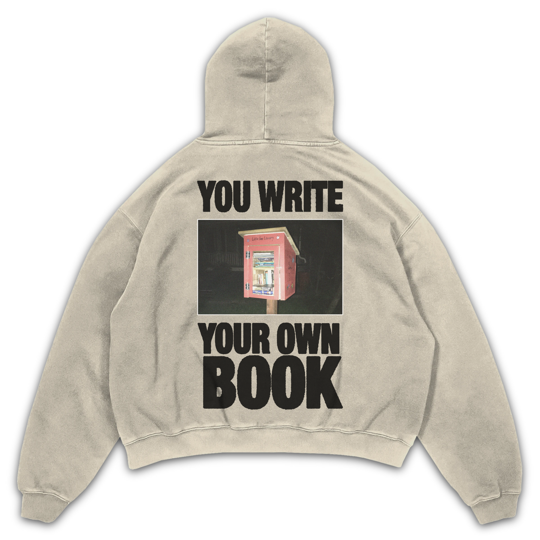 Little Library Hoodie - Sand - Back
