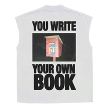 Little Library Sleeveless Tee - White - Back
