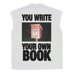 Little Library Sleeveless Tee - White - Back