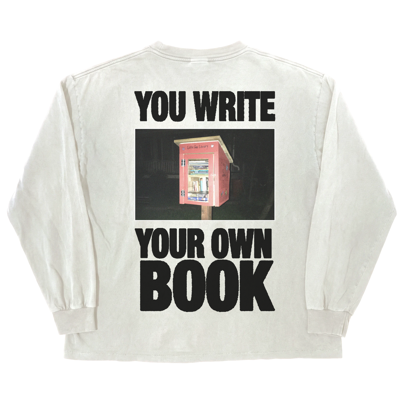 Little Library L/S Tee - White - Back