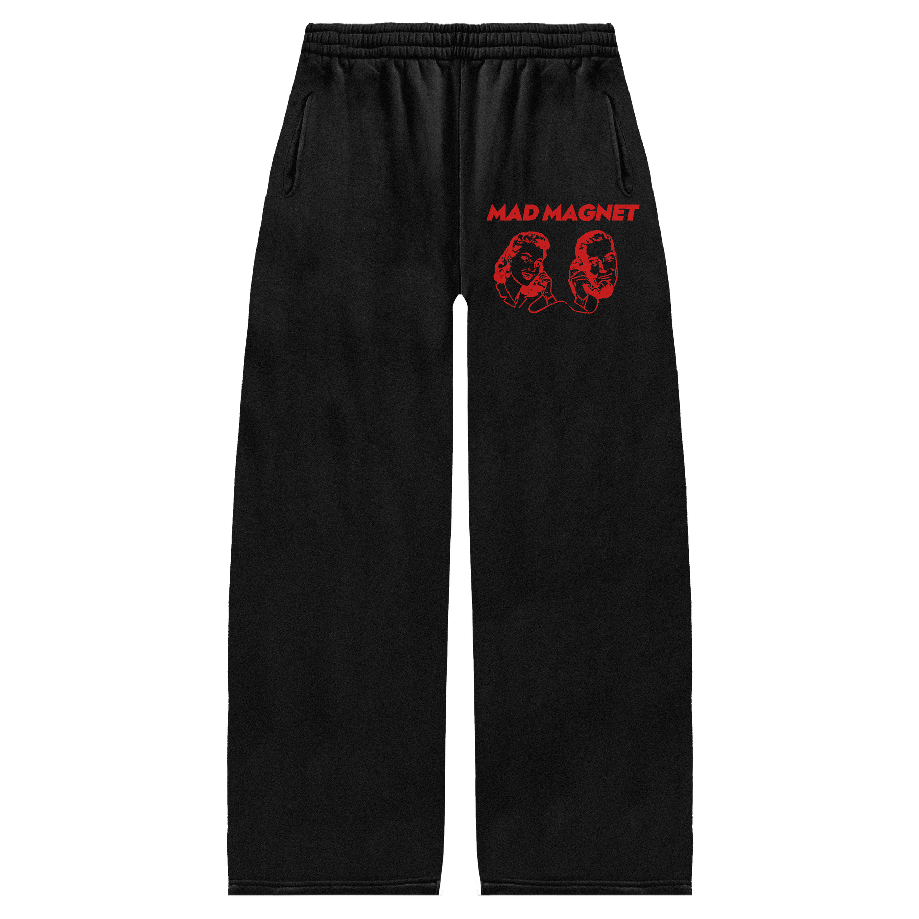 Mad Magnet Baggy Sweatpants - Black - Front