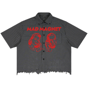 Mad Magnet Distress Button Up - Front