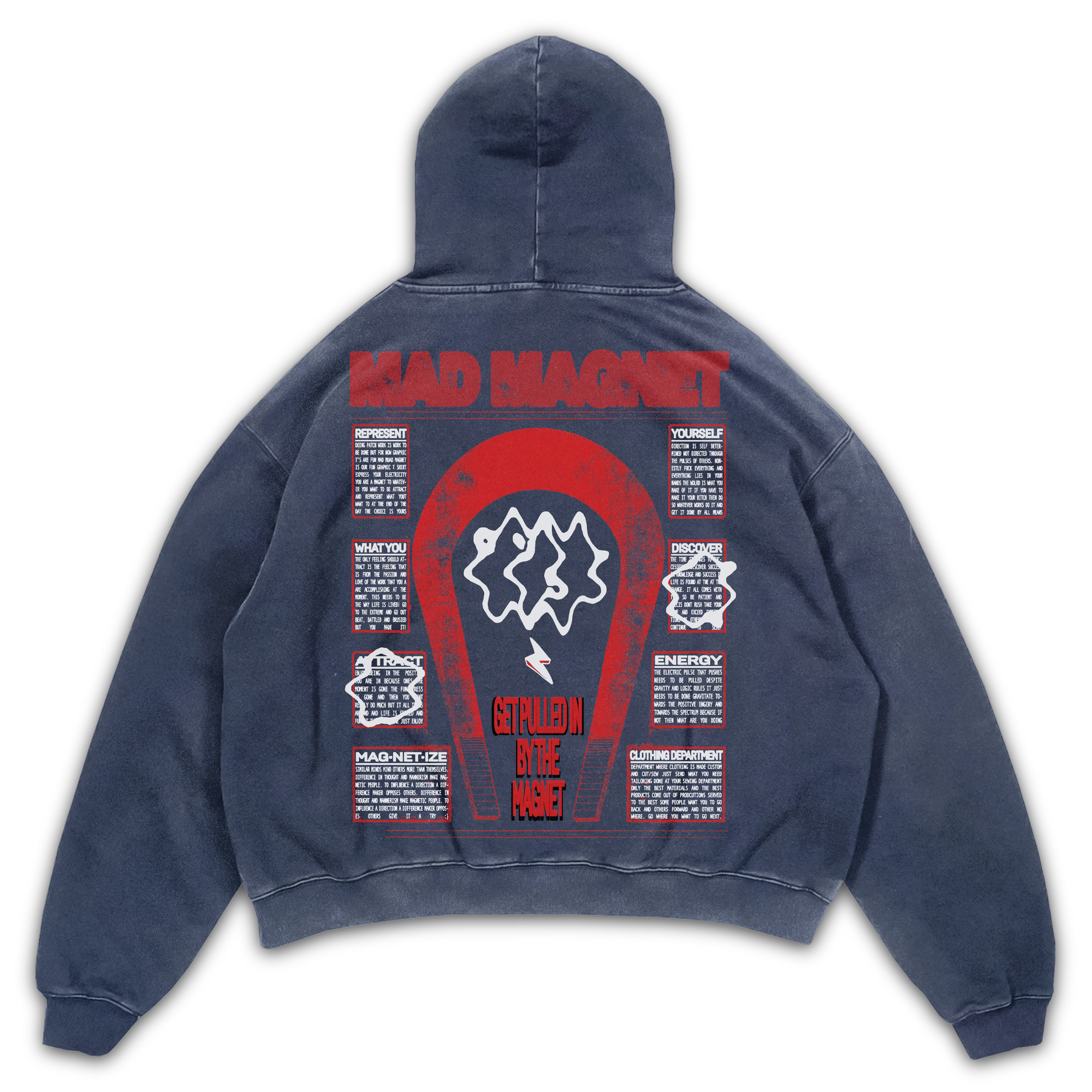 Mad Magnet Hoodie - Blue - Back