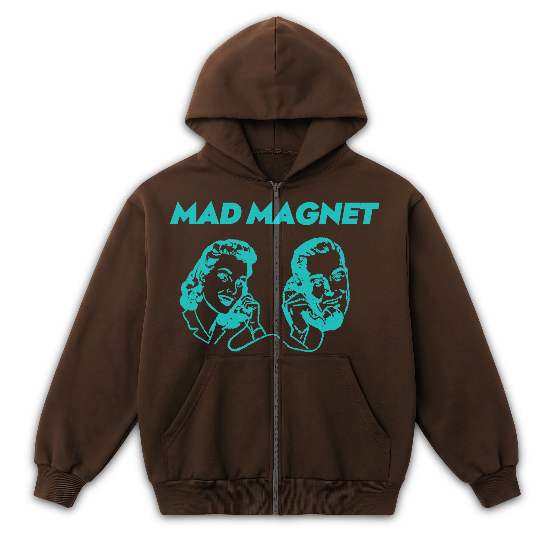 Mad Magnet Zip Up - Brown - Front