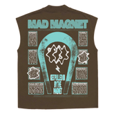Mad Magnet Sleeveless Tee - Brown - Back