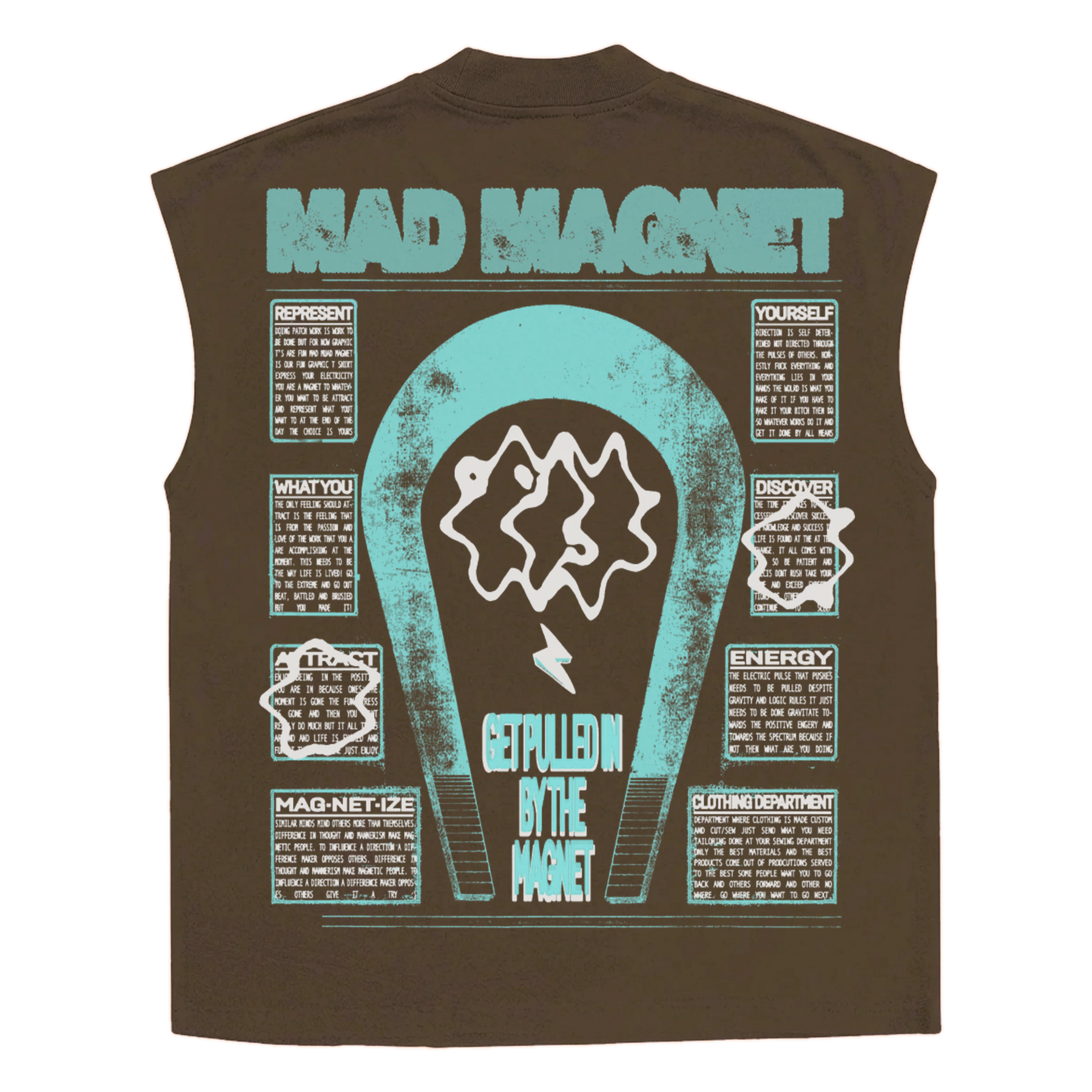 Mad Magnet Sleeveless Tee - Brown - Back