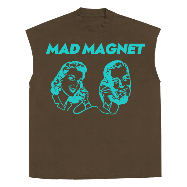 Mad Magnet Sleeveless Tee - Brown - Front