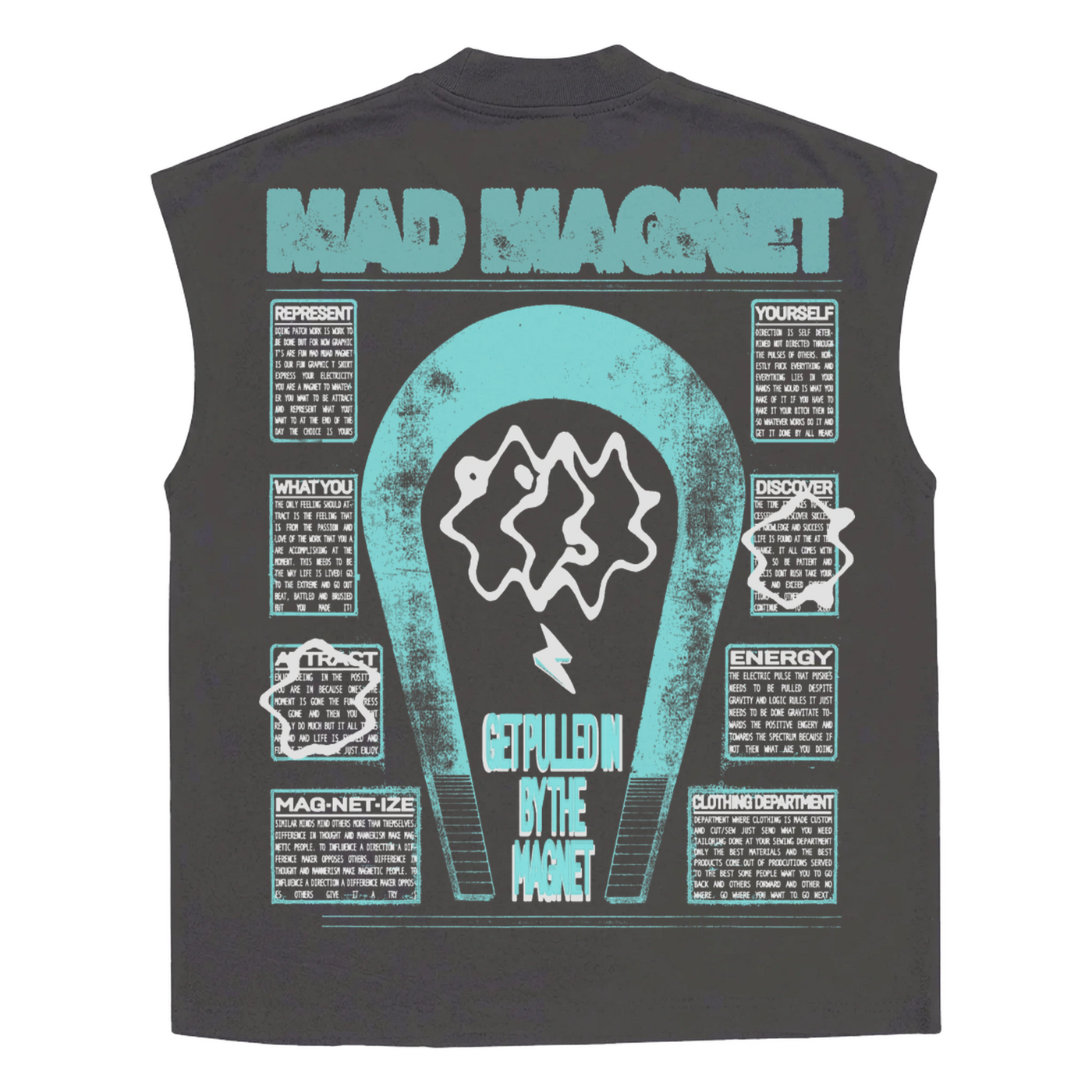 Mad Magnet Sleeveless Tee - Grey - Back