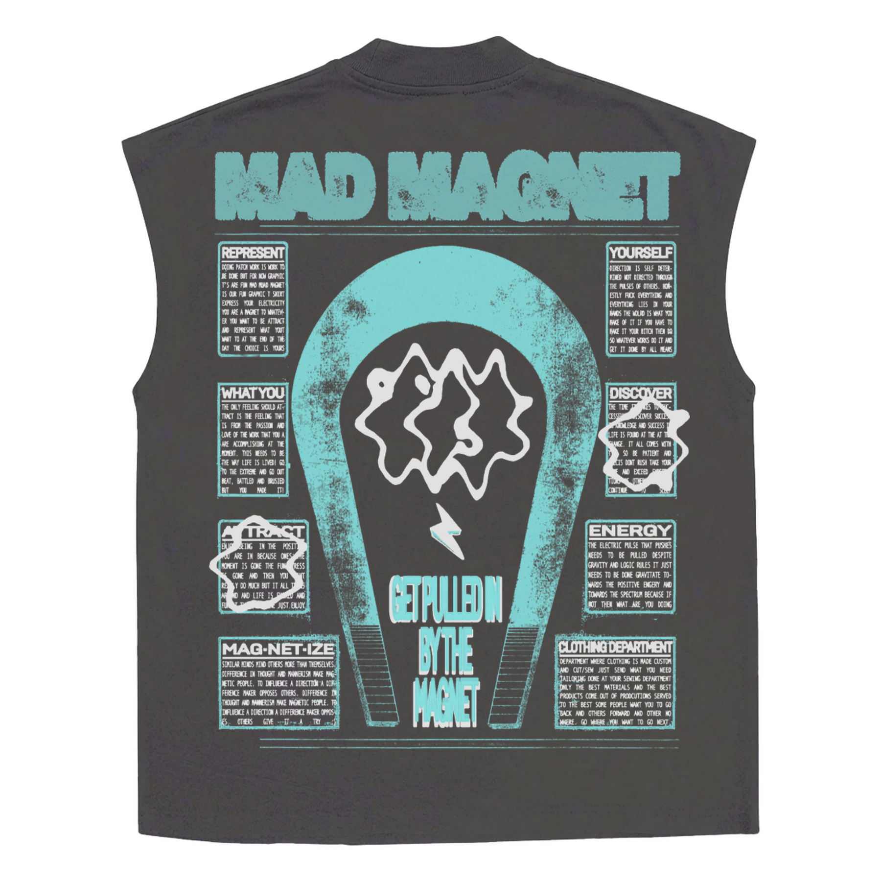 Mad Magnet Sleeveless Tee - Grey - Back