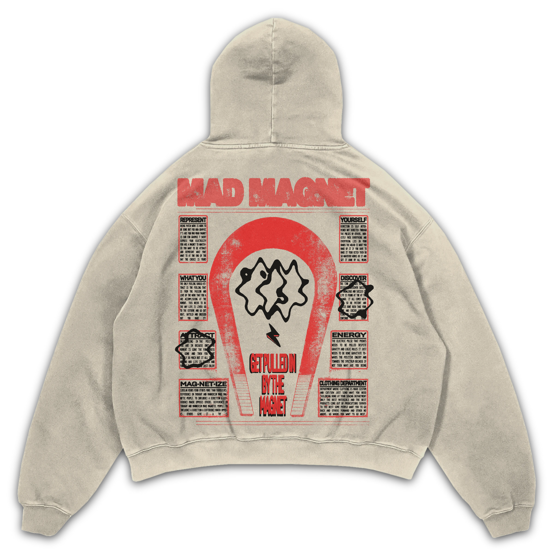 Mad Magnet Hoodie - Sand - Back