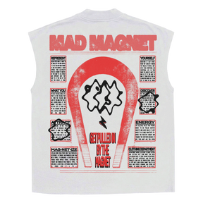 Mad Magnet Sleeveless Tee - White - Back