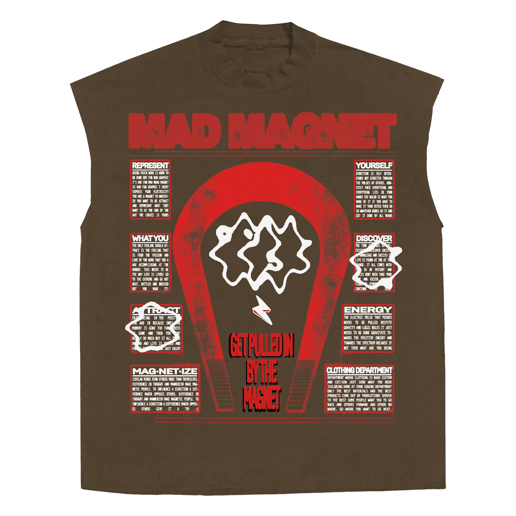 MAGNET Sleeveless Tee - Brown - Front
