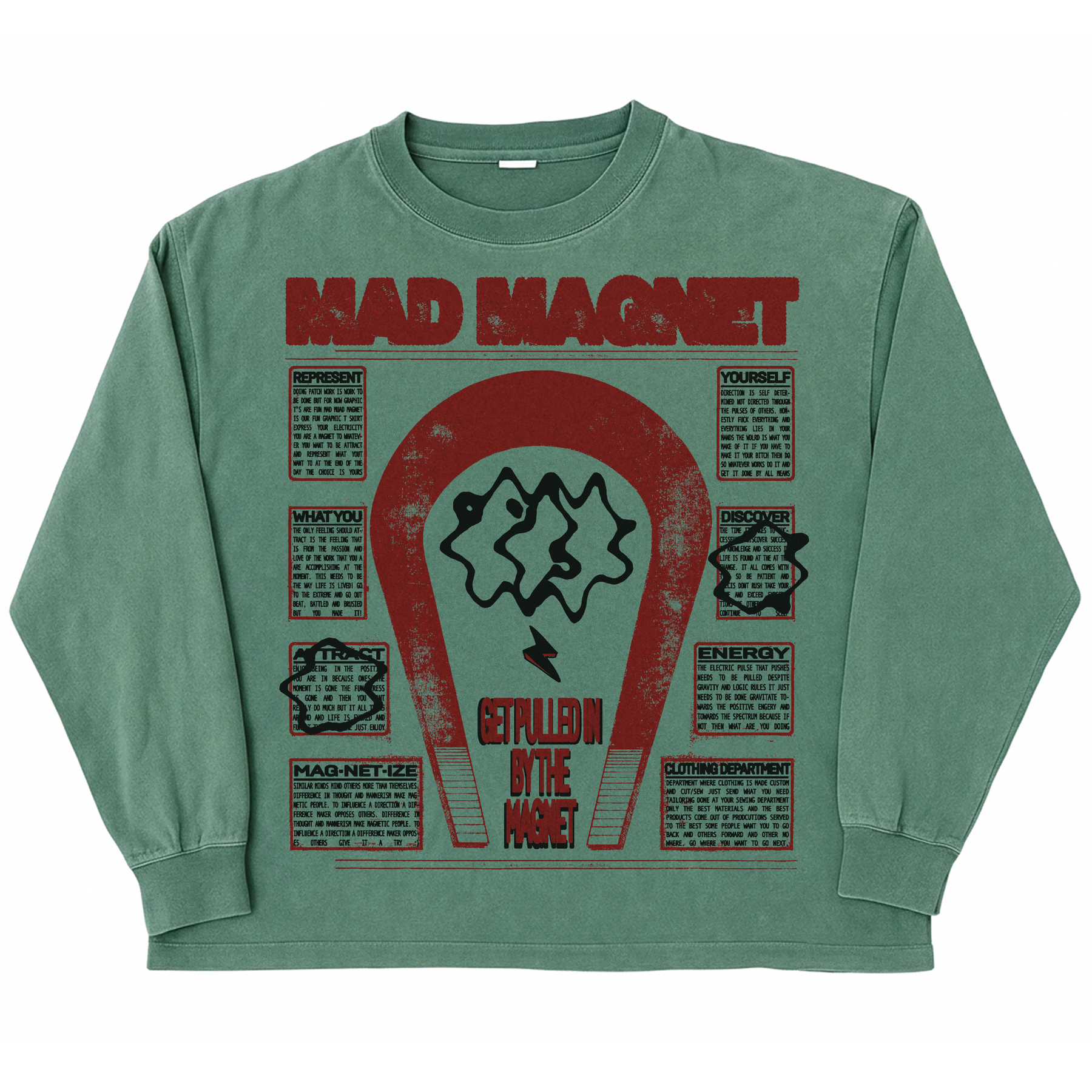 MAGNET L/S Tee - Green - Front