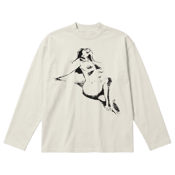 Much Obliged Baggy L/S Tee - Off White - Front
