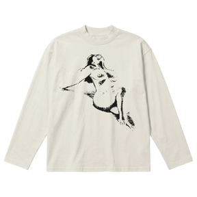 Much Obliged Baggy L/S Tee - Off White - Front