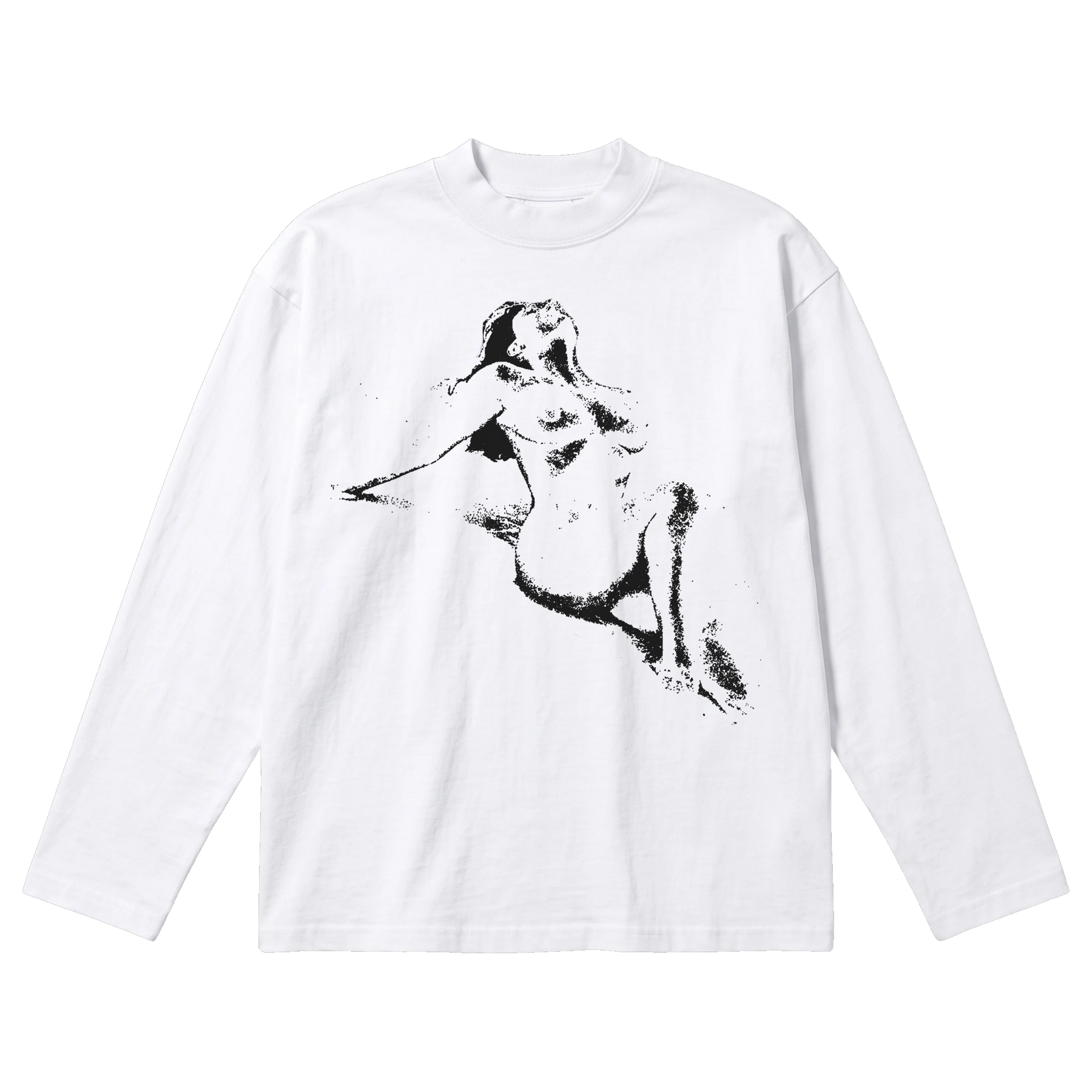 Much Obliged Baggy L/S Tee - White - Front
