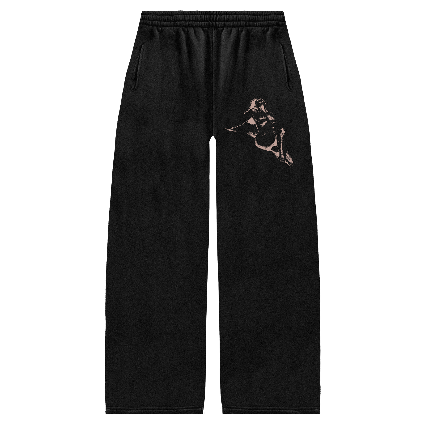 Much Obliged Baggy Sweatpants - Black - Front