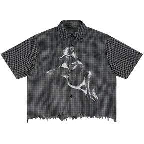 Much Obliged Distress Button Up - Front