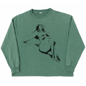 Much Obliged L/S Tee - Green - Front