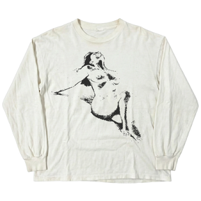 Much Obliged L/S Tee - White - Front