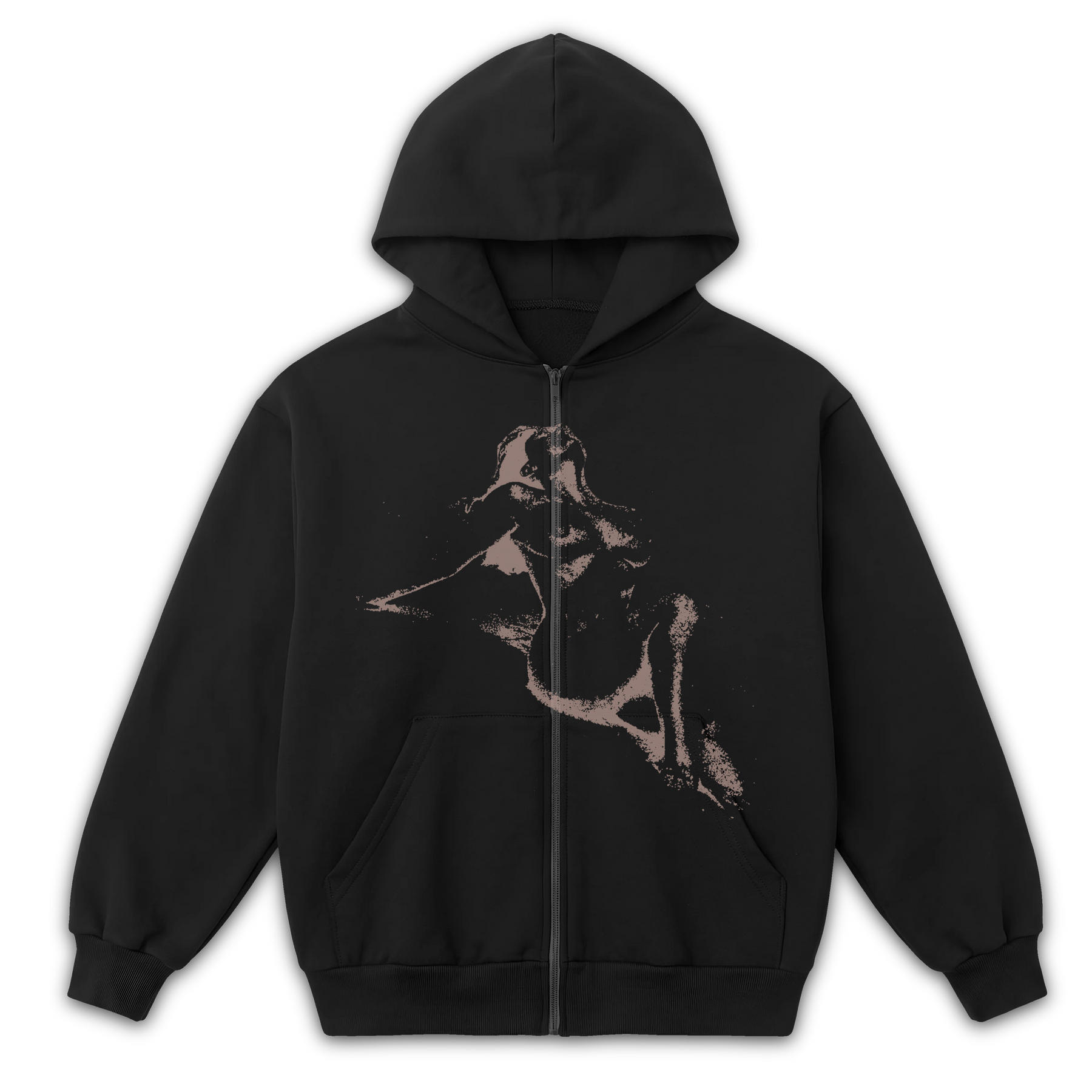 Much Obliged Zip Up - Black - Front