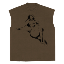 Much Obliged Sleeveless Tee - Brown - Front