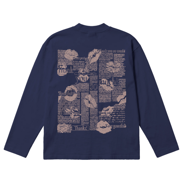 Much Obliged Baggy L/S Tee - Blue - Back