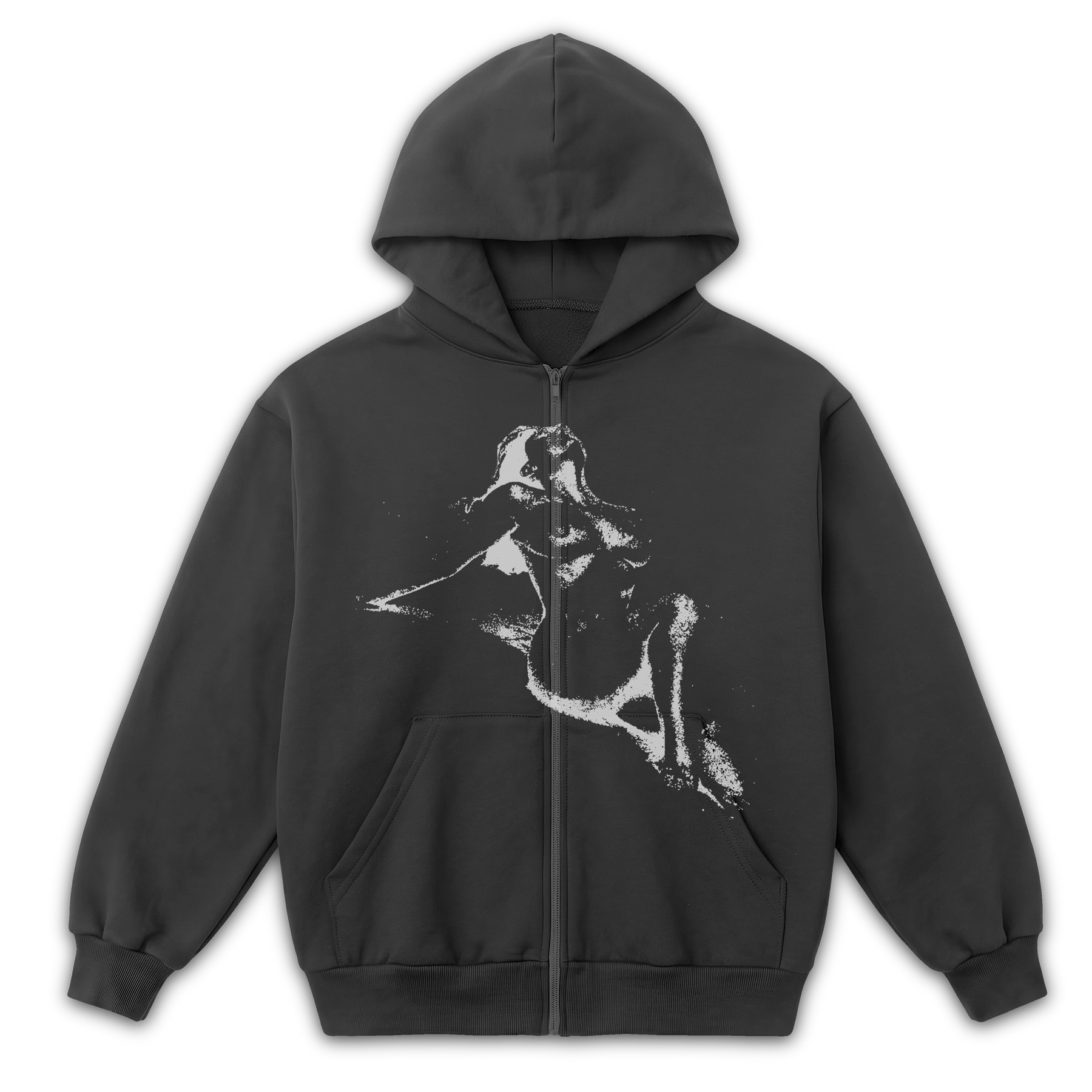 Much Obliged Zip Up - Grey - Front