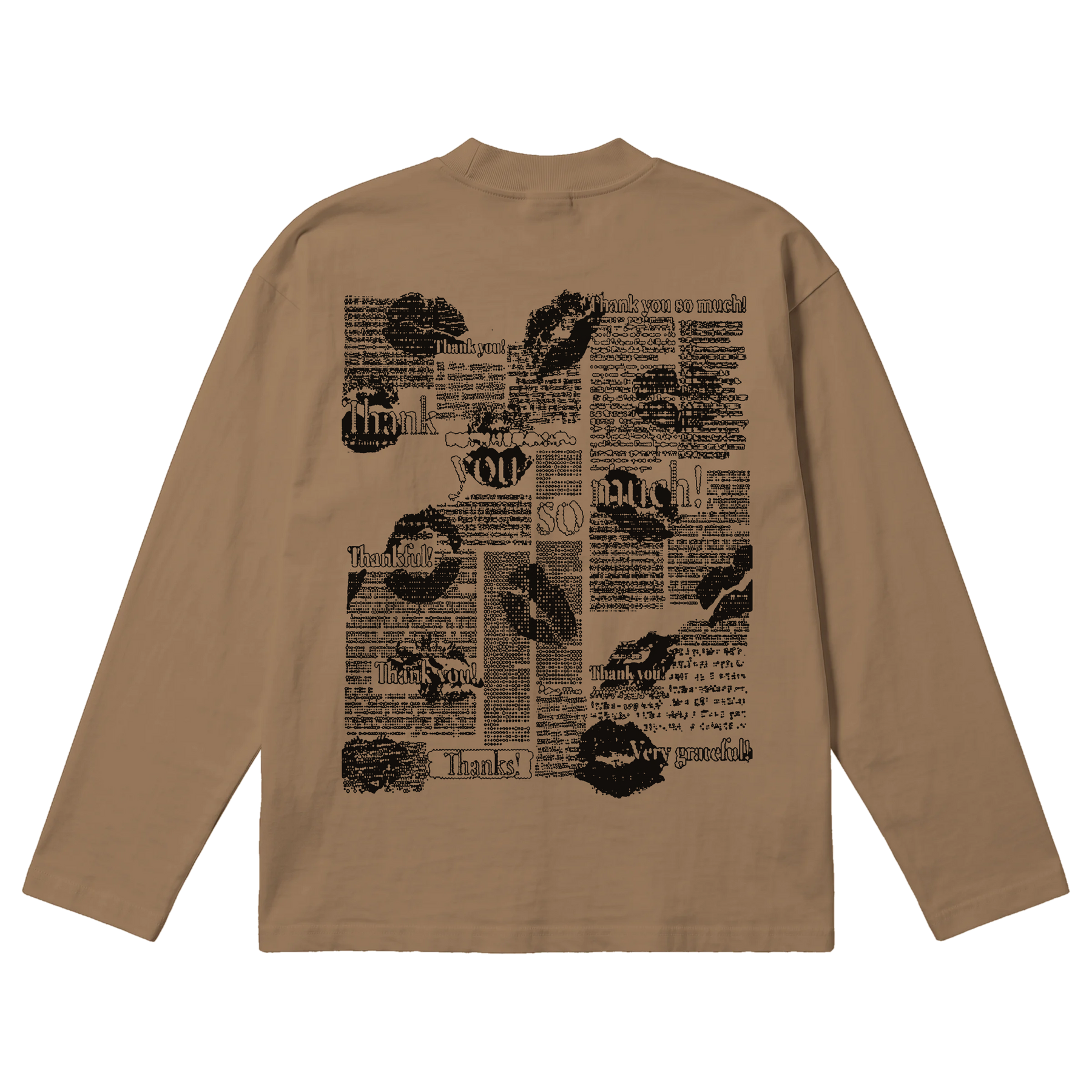 Much Obliged Baggy L/S Tee - Latte - Back