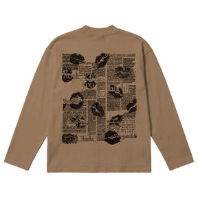 Much Obliged Baggy L/S Tee - Latte - Back