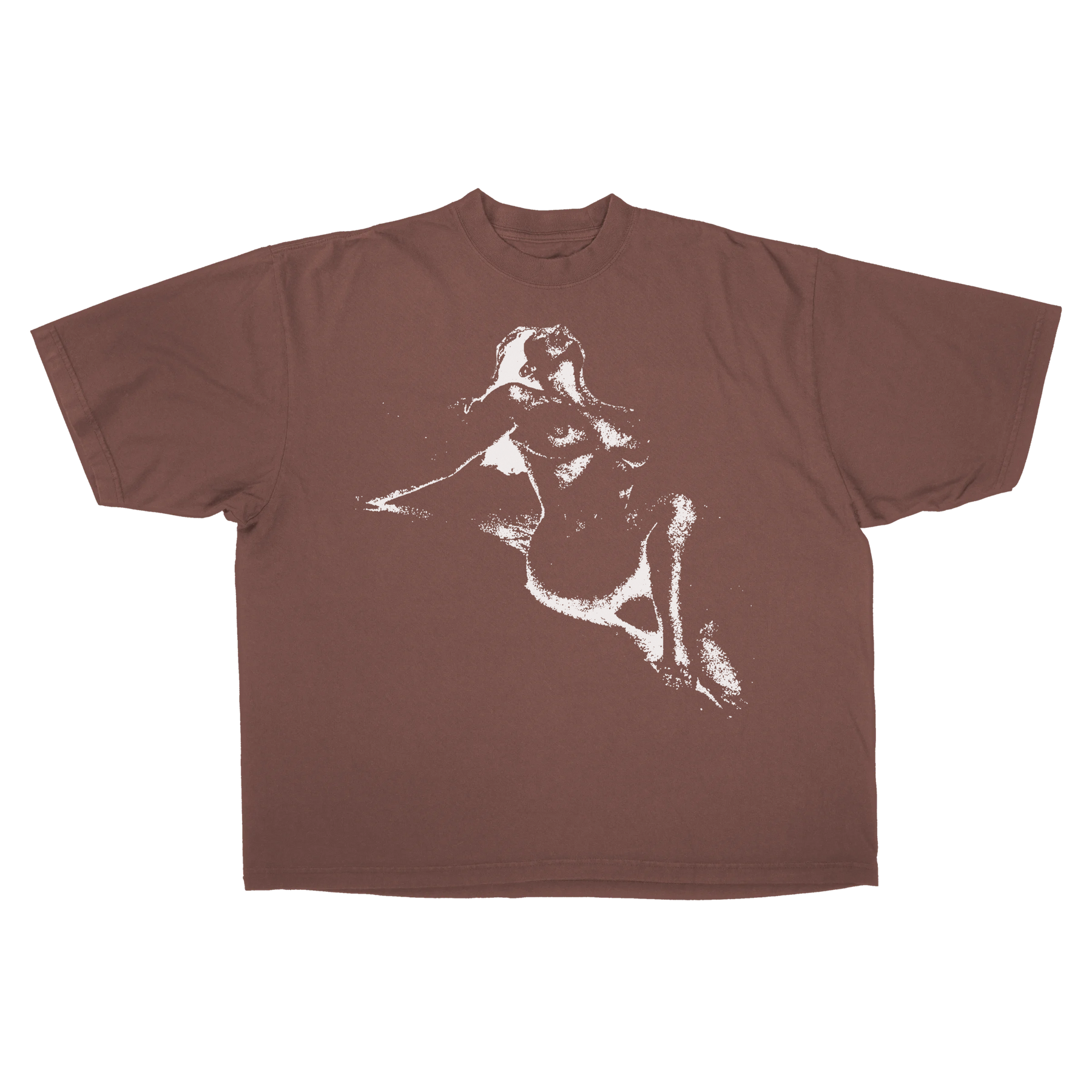 Much Obliged Drop Tee - Mocha - Front