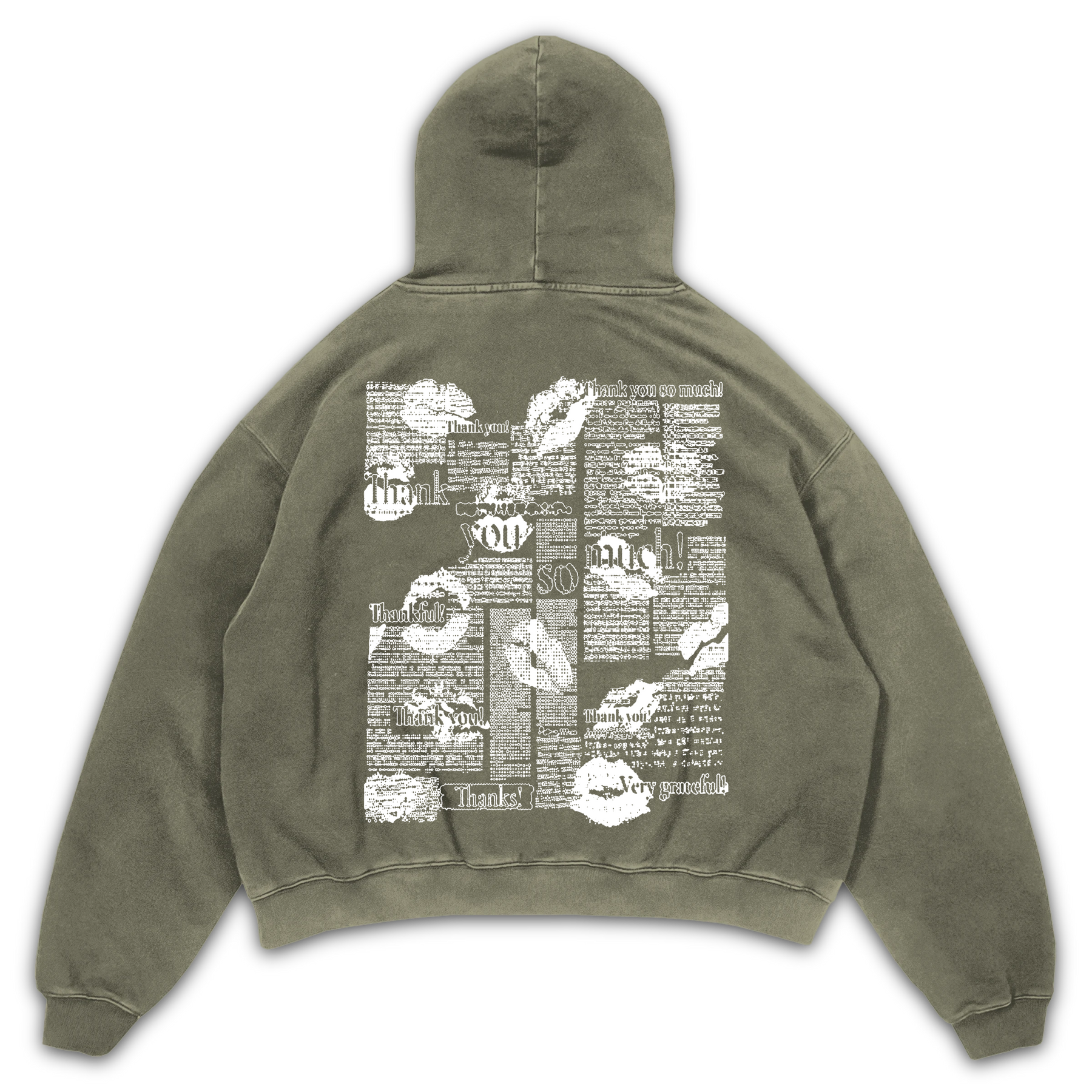Much Obliged Hoodie - Olive - Back