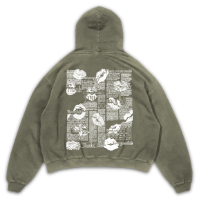 Much Obliged Hoodie - Olive - Back