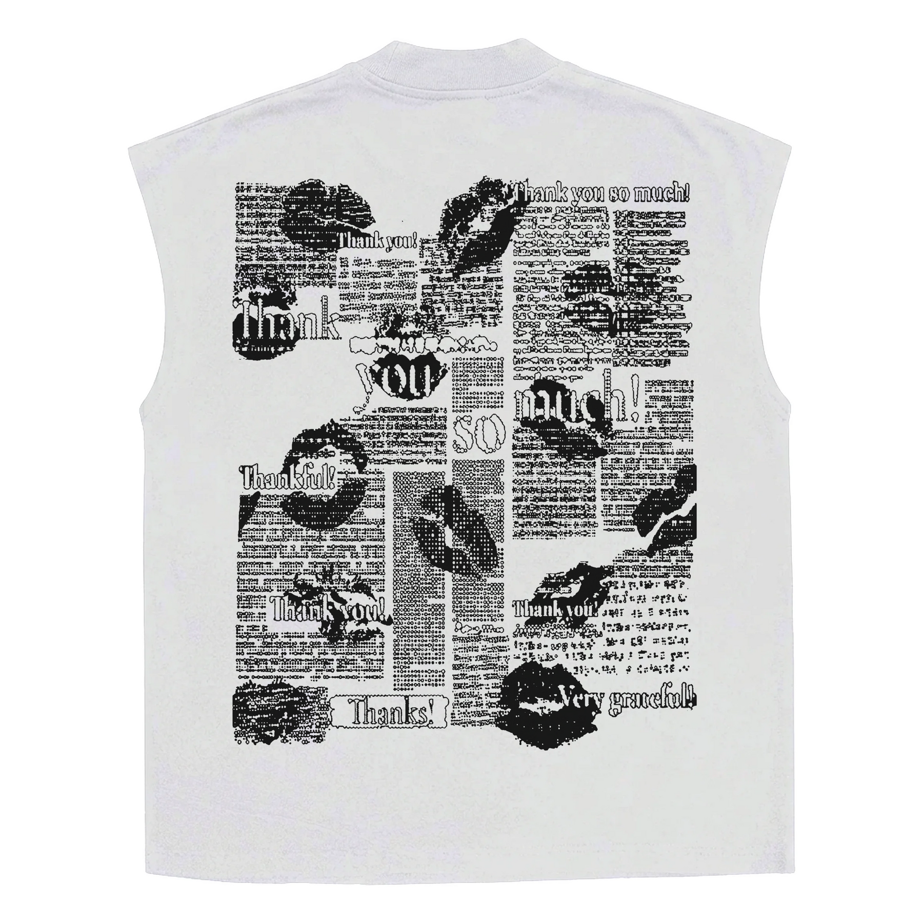 Much Obliged Sleeveless Tee - White - Back