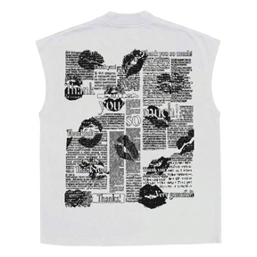 Much Obliged Sleeveless Tee - White - Back
