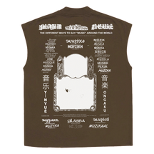 Music News Sleeveless Tee - Brown - Back