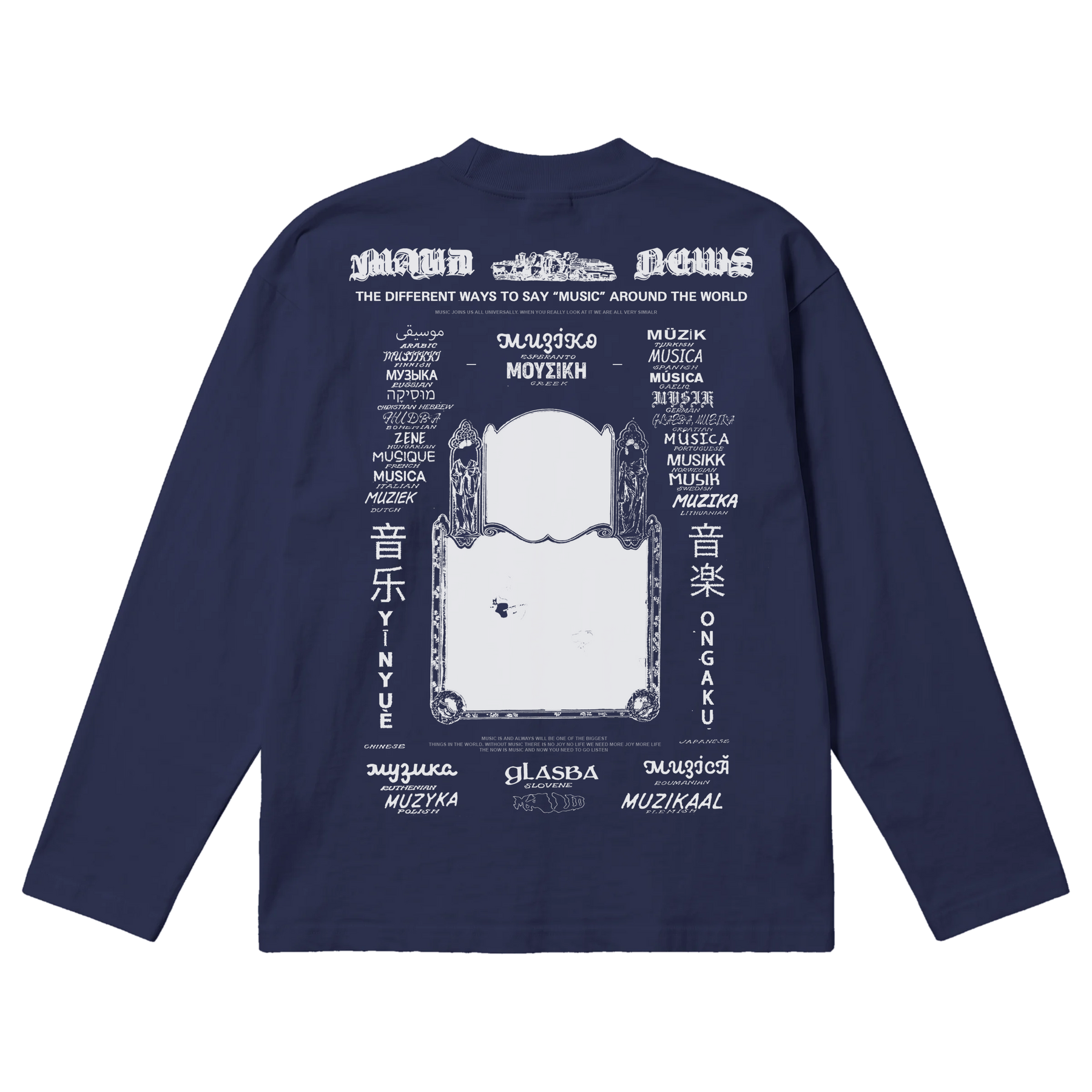 Music News Baggy L/S Tee - Blue - Back