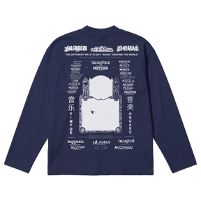 Music News Baggy L/S Tee - Blue - Back